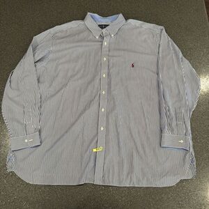Polo Ralph Lauren Blue White Stripe BIG 4XB‎ Cotton Stretch